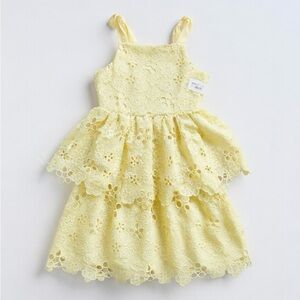 Kensie Yellow Floral Lace Kids Dress
